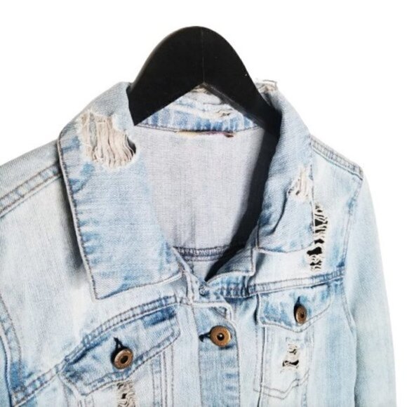 Highway Jeans Distressed Destroyed Trucker Jacket - Picture 2 of 8